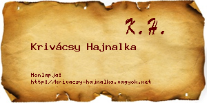 Krivácsy Hajnalka névjegykártya