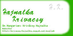 hajnalka krivacsy business card